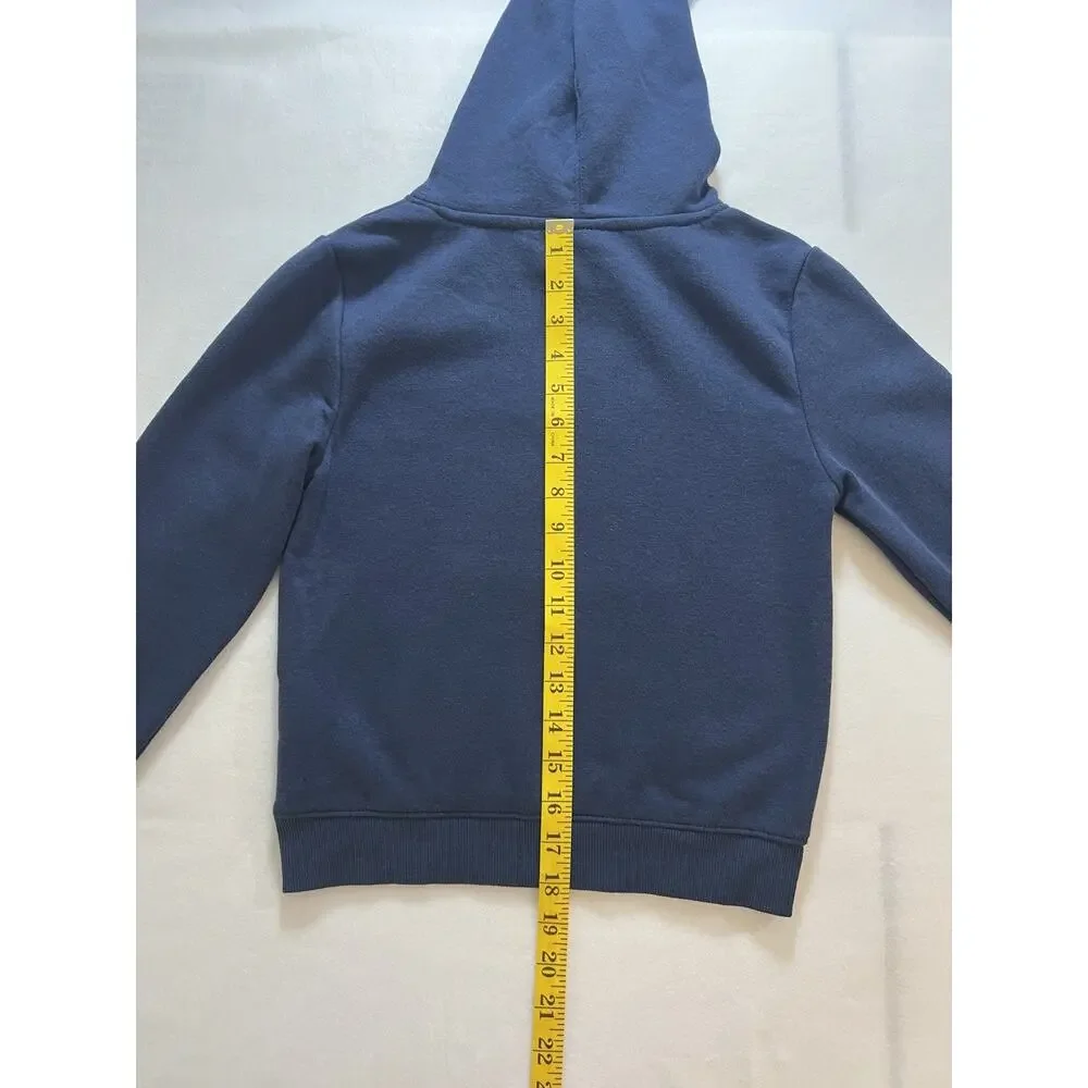 Messi Unisex Kids Blue Pullover Hoodie, Logo, Hooded, Pockets, Size S8